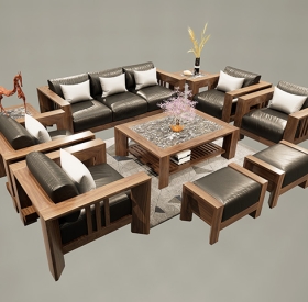 SOFA GỖ ÓC CHÓ SF2301